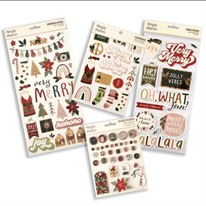 Boho Christmas Embellishment Collection - Brads, Stickers & Sticker Book - 229763
