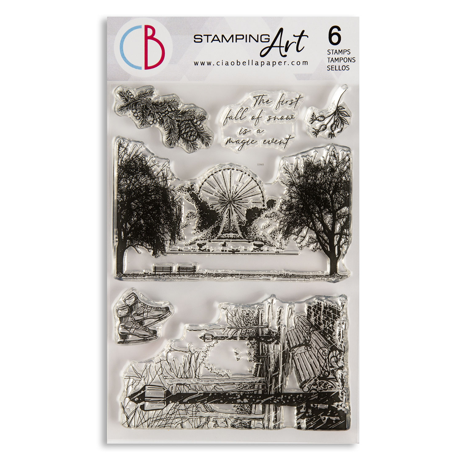 Ciao Bella 6" x 4" Clear Stamps Pick-n-Mix - Choose 2 - First Fall of Snow