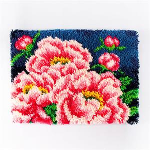 Craft Buddy 48x64cm Latch Hook Rug Kit - Pink Peony - 263673