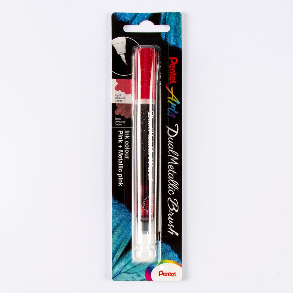 Pentel 4 x Pick n Mix Dual Metallic Brush Pens - Pink & Metallic Pink 
