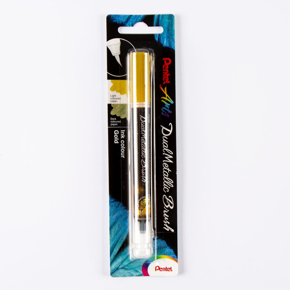 Pentel 4 x Pick n Mix Dual Metallic Brush Pens - Gold