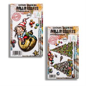 AALL & Create Autour de Mwa Stamp Sets - A6 Fir Wonderland & A7 Jingle Dreams -13 Stamps - 273215