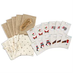 Trimits Create Your Own Christmas Bag 3 - 12 Motifs, 5 x Jute Bag & 5 x Cotton Bag - 277098