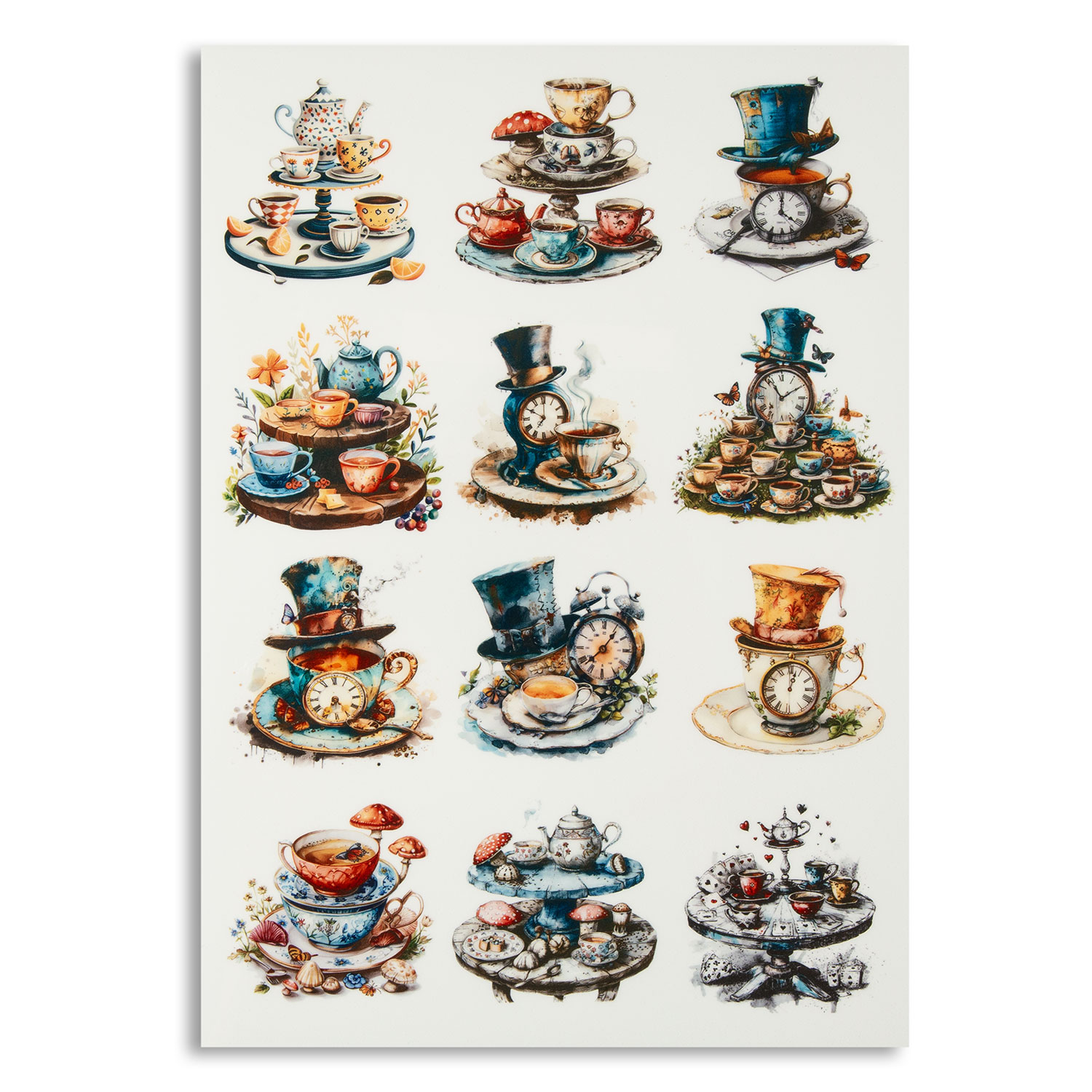 Emlems A4 Transparent Sticker Sheets - Pick n Mix - Choose 4  - Time For Tea