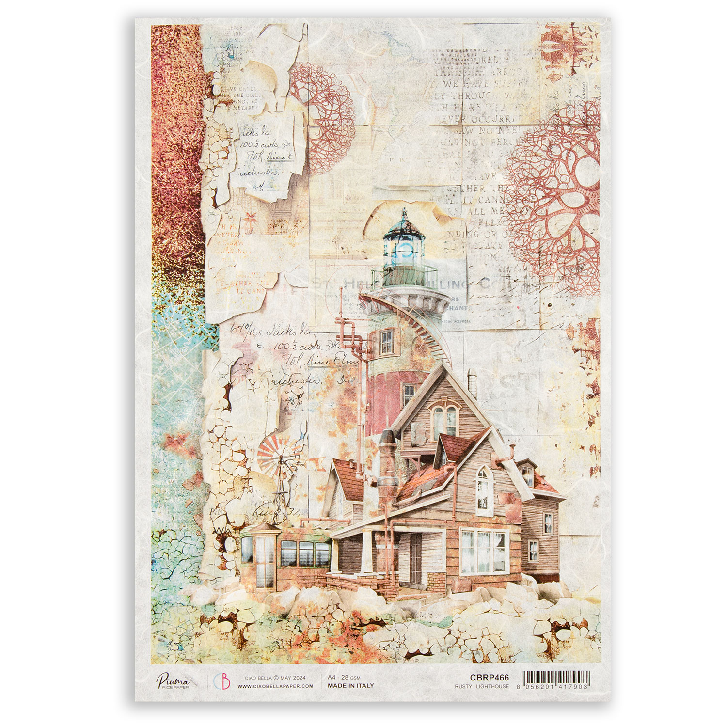 Ciao Bella 5 x Coral Reef A4 Rice Paper - Choose any 5 - Rusty Lighthouse