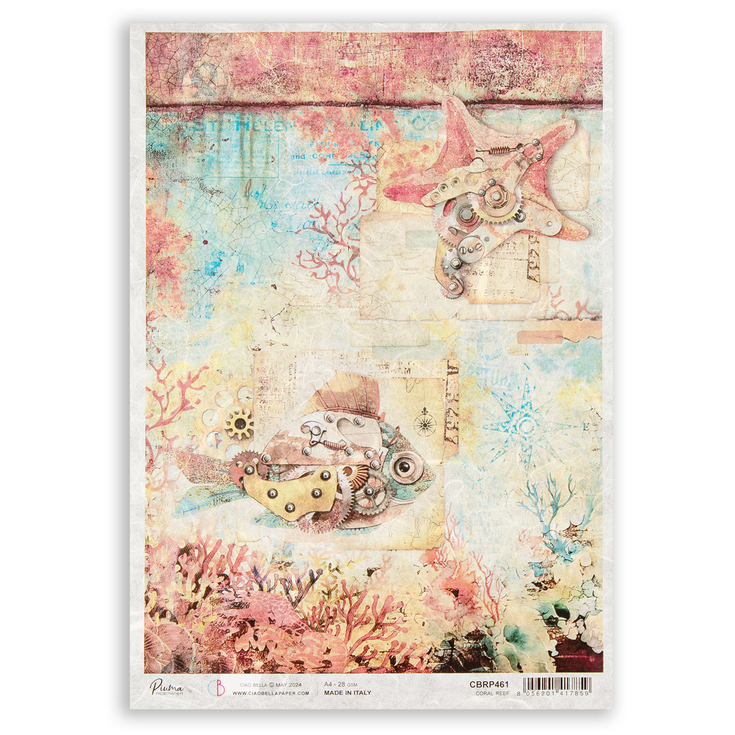 Ciao Bella 5 x Coral Reef A4 Rice Paper - Choose any 5 - Coral Reef  