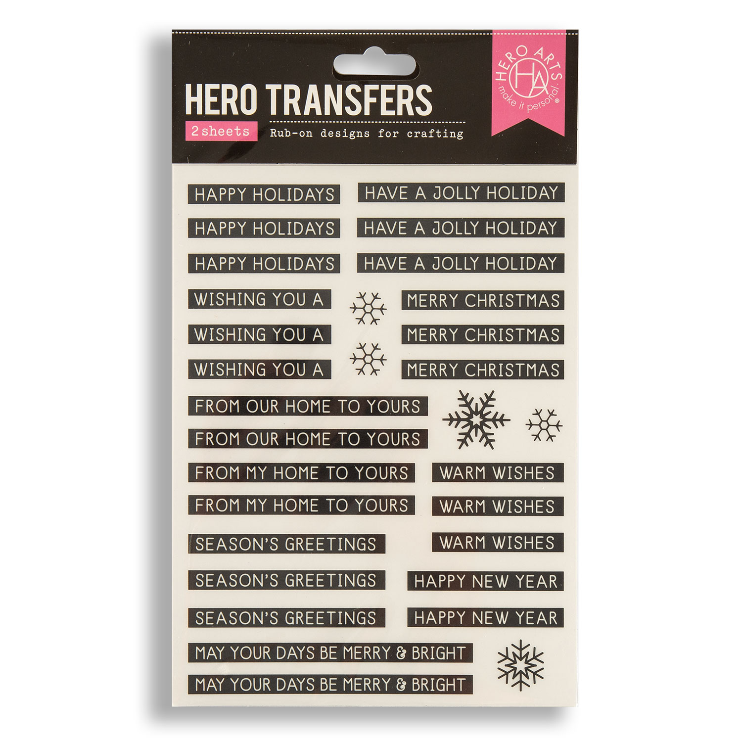 Hero Arts 6x8" Transfers Pick N Mix - Choose 2 - 2 Sheets per Pack - Holiday Message Strips