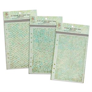 Dolly Dimples Crafts 3 x A5 Illusion Stencils - 304481