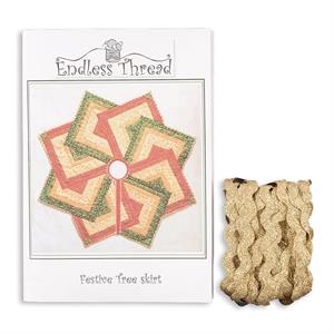 Daisy Chain Designs Festive Tree Skirt Pattern with Gold Ric Rac - 306707