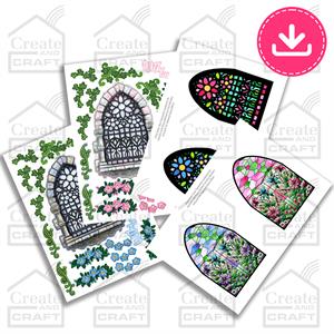 Dawn Bibby Creations Serenity - Church Window Cut into Colour Digital Download  - 306792