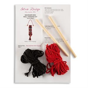 Silvar Design Macrame Mini Wall Hanging Kit - Makes 2 - Red & Black - 309454