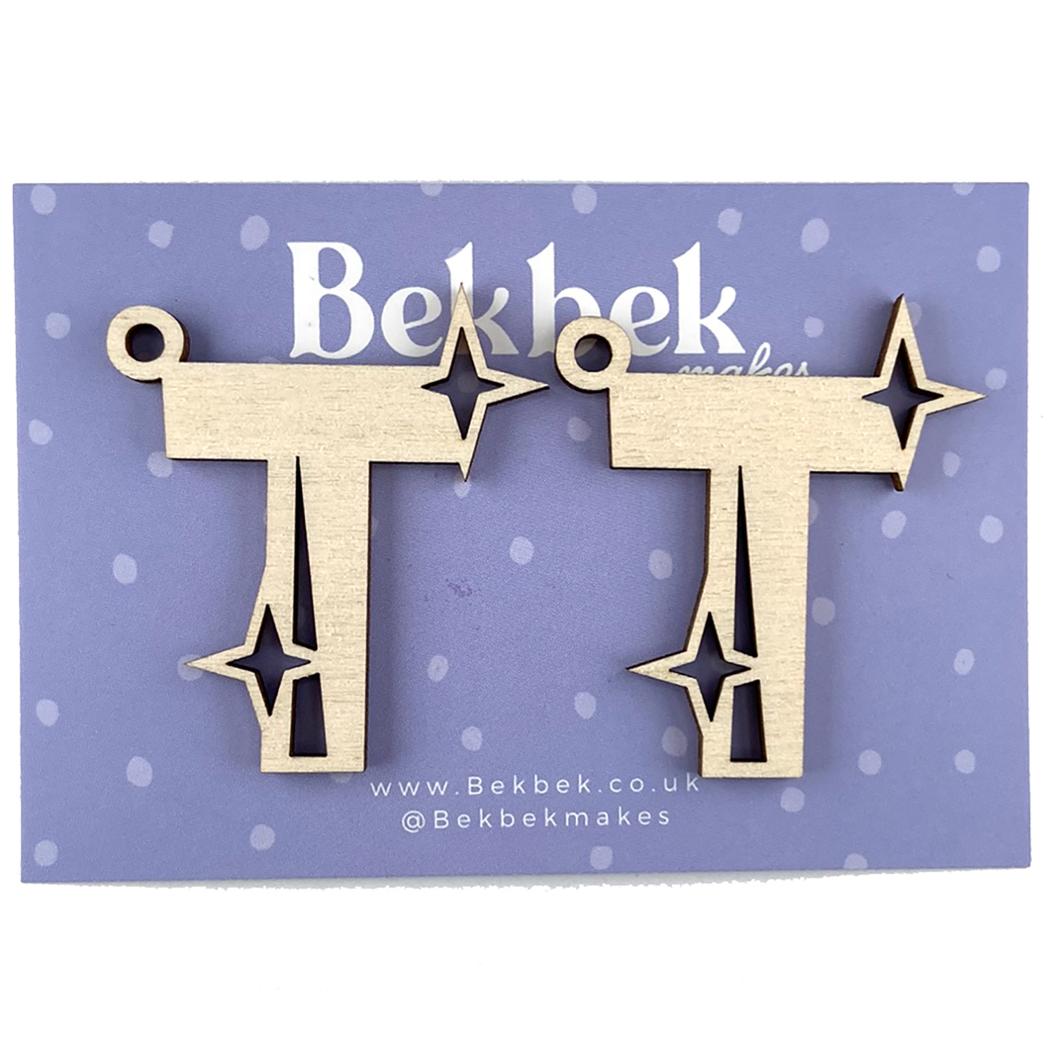 Bekbek Makes UV Resin - Wooden Alphabet Sparkle Keyring Blanks Pick N Mix - Choose Any 4 - T