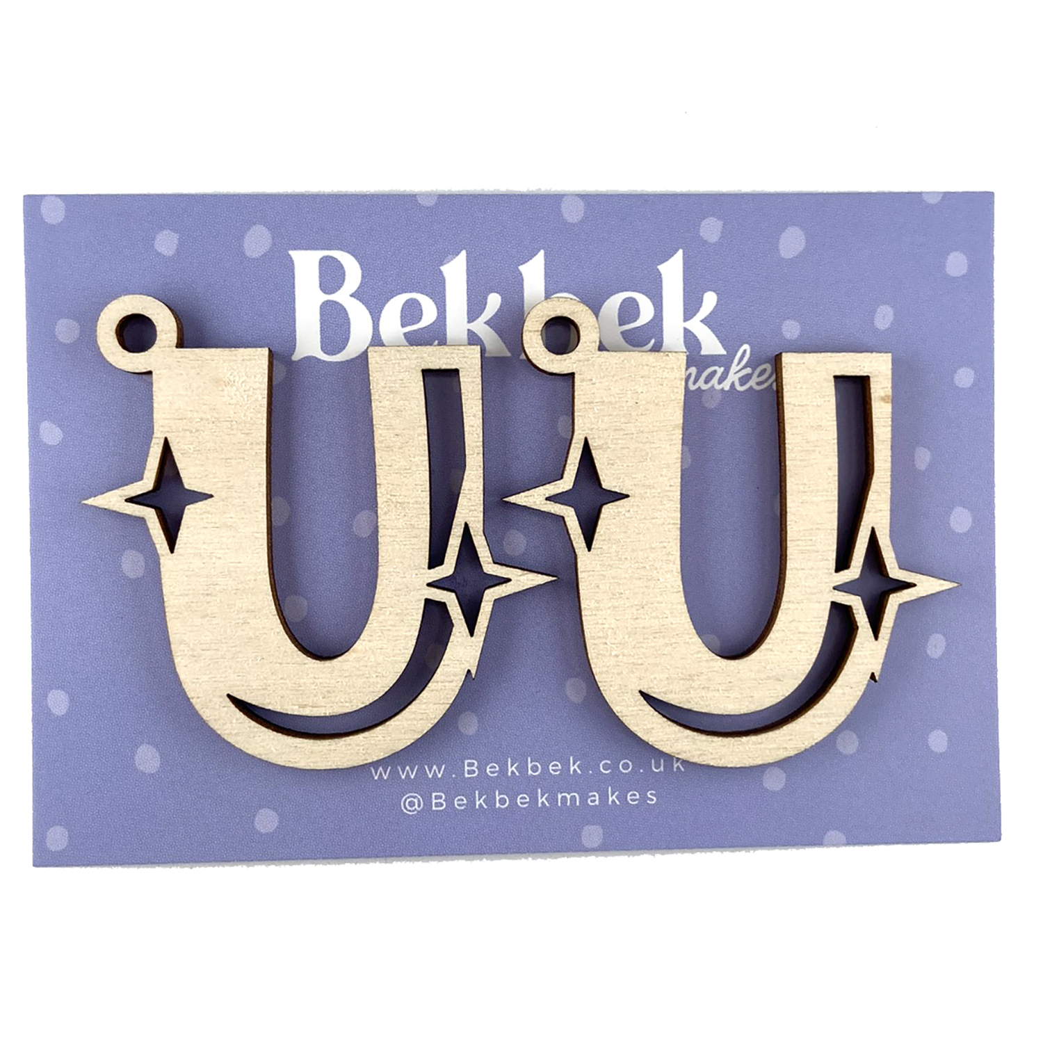 Bekbek Makes UV Resin - Wooden Alphabet Sparkle Keyring Blanks Pick N Mix - Choose Any 4 - U