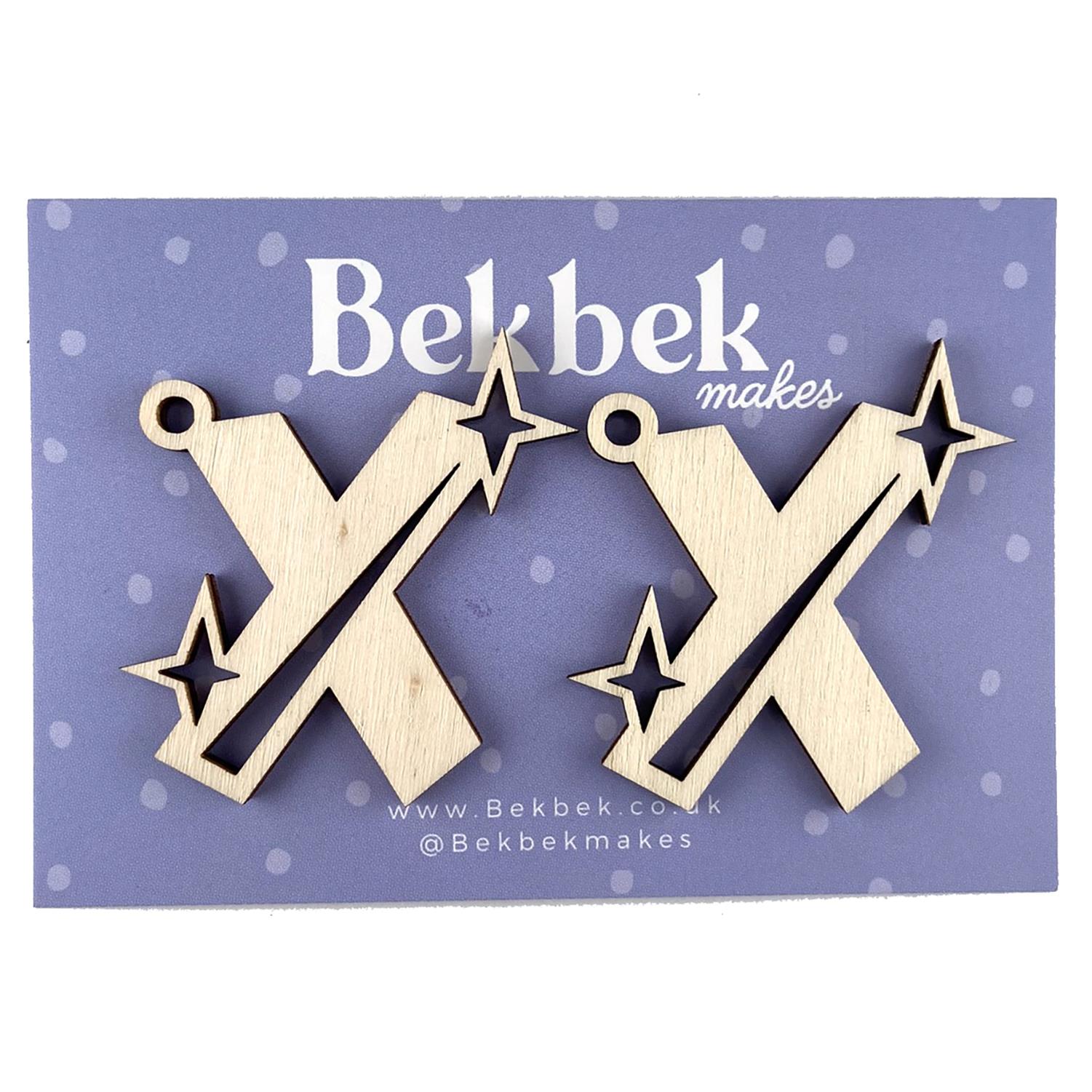 Bekbek Makes UV Resin - Wooden Alphabet Sparkle Keyring Blanks Pick N Mix - Choose Any 4 - X