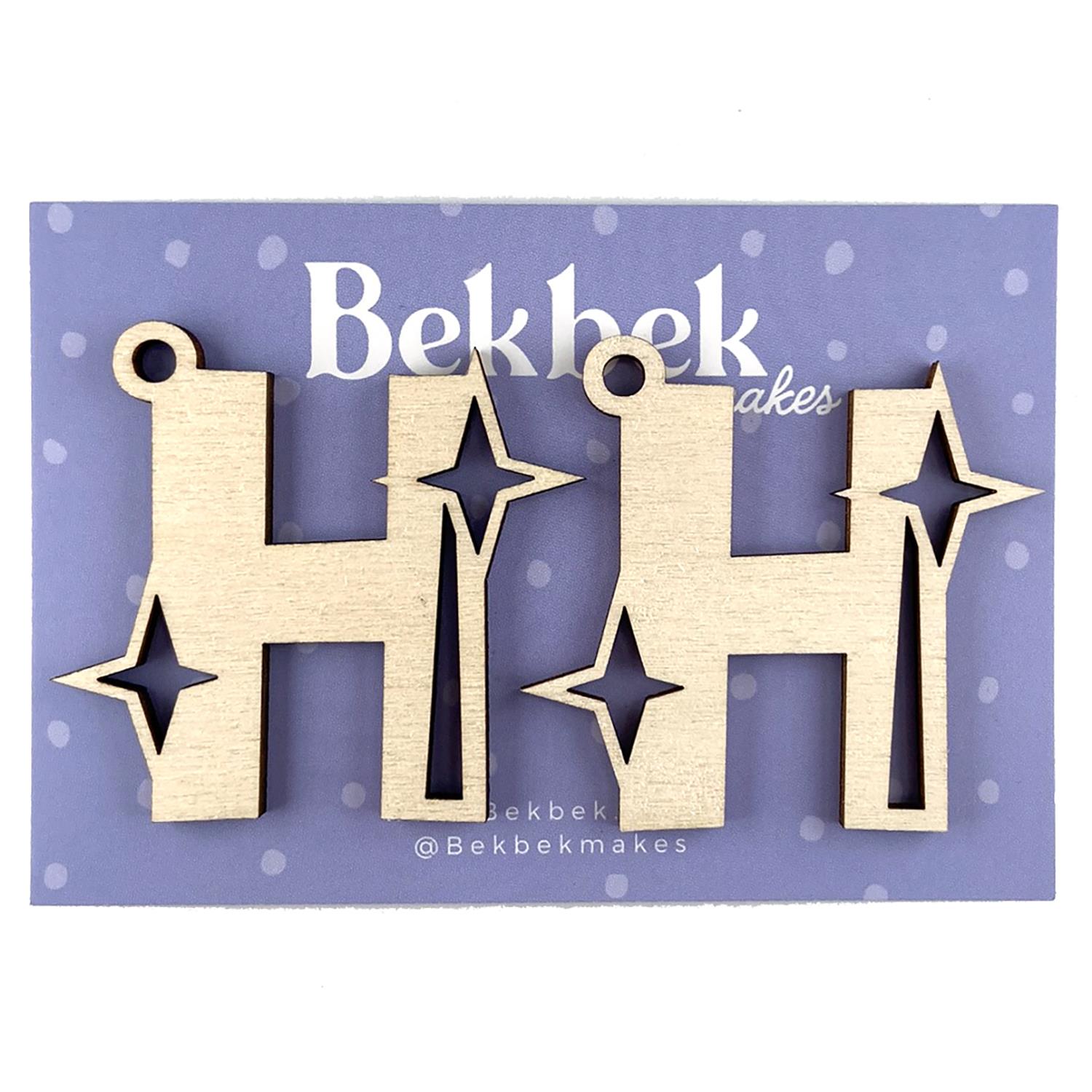 Bekbek Makes UV Resin - Wooden Alphabet Sparkle Keyring Blanks Pick N Mix - Choose Any 4 - H