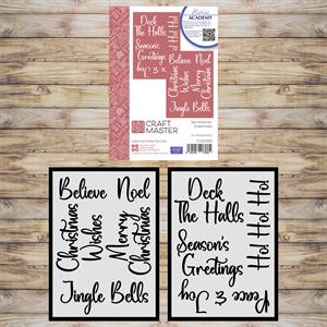 Craft Master Sentimental Christmas A5 Stencil Set - X Stencils - 312878