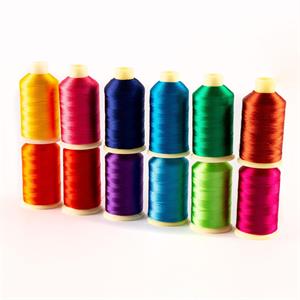 Marathon Threads Brights Pack of 12 x 1000m Rayon Embroidery Threads - 12000m - 320507
