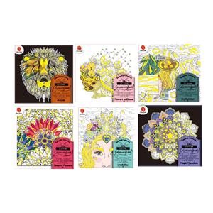 DecoTime 6 21x21cm Assorted Glitter Colouring Books - 326481