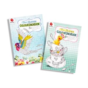 DecoTime 2 x A4 Assorted Illustrated Colouring Book - 24 x Pages - 332414