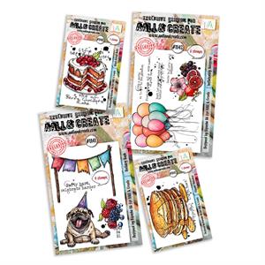 AALL & Create Bipasha 4 x Stamp Sets - Black Forest Hello, Bulldog Bash, Flippin' Pancakes & Inflateably Awesome - 334885