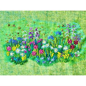 Rowandean Embroidery Summer Meadow Cushion Topper - 337722