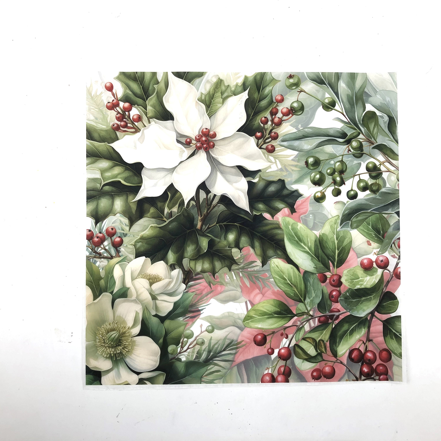 Samantha K 12x12 Rice Paper - Choose Any 3 - Christmas Florals