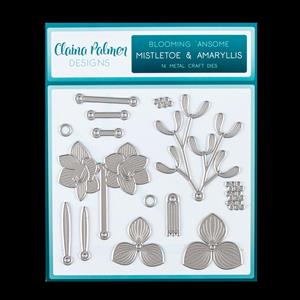 Claina Palmer Designs Blooming 'ansome Die Set - Mistletoe and Amaryllis - 14 Dies Total - 359624