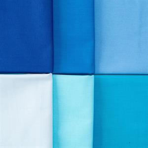 Make + Believe Solids Blues Fabric Bundle - Includes 6 x 1m Fabric Pieces - 359995