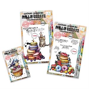 AALL & Create Bipasha 3 x Stamp Sets - Doughnut Worry, Be Happy, Macaron Mountain & Buttercream Birdy Bliss - 363545