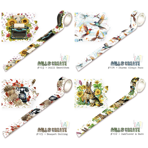 AALL & Create 4 x Washi Tapes - Sunflower & Hare, Still Unwritten, Storms Always Pass & Bouquet Calling - 374087
