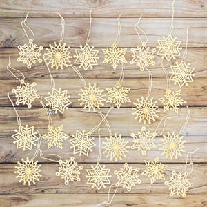 Creativ Made of Wood Snowflakes - Assorted Designs -  25 Pieces - 377742