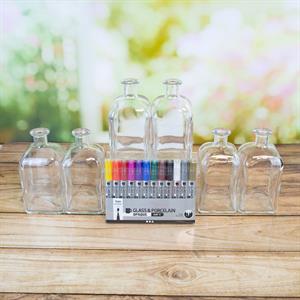 Creativ Glass & Porcelain Markers With 6 Glass Bottles - 380121