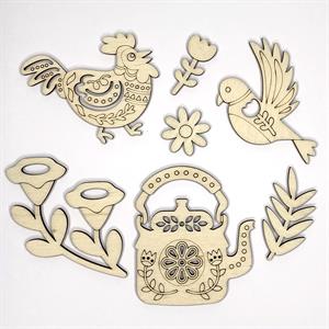 Bekbek Makes UV Resin Wooden Folk Art Sets - Folk Art Wooden Shapes - 395649