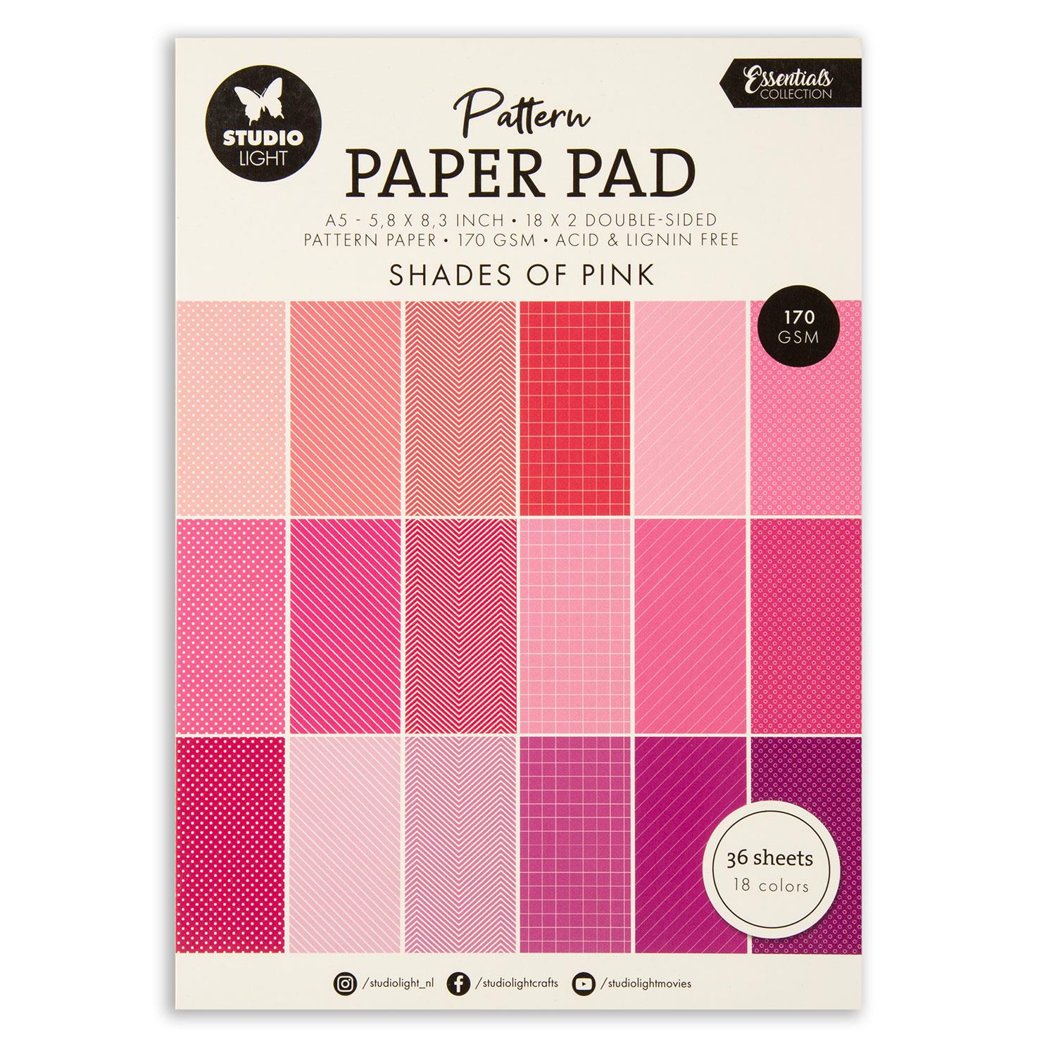 Studio Light Essentials Patterned & Unicolour Pad Pick N Mix - Choose 2 - Pattern: Pinks