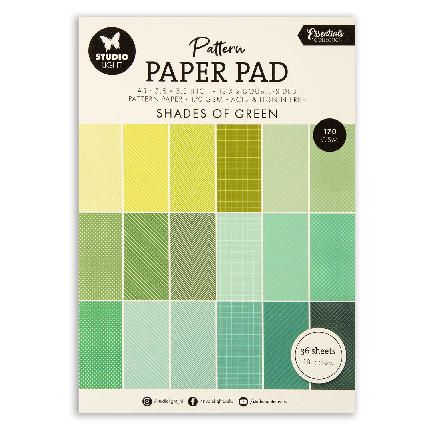 Studio Light Essentials Patterned & Unicolour Pad Pick N Mix - Choose 2 - Pattern: Greens 