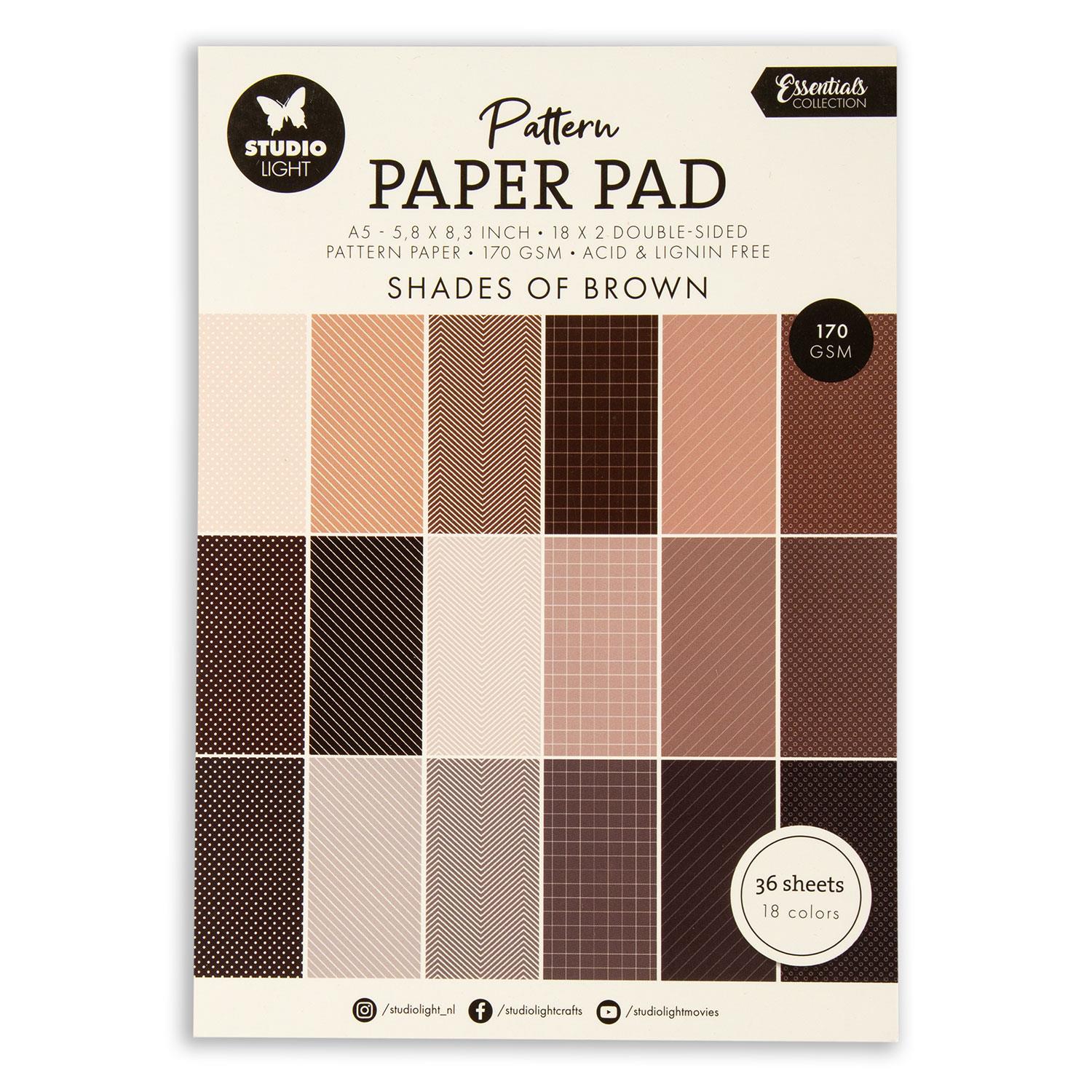 Studio Light Essentials Patterned & Unicolour Pad Pick N Mix - Choose 2 - Pattern: Browns 