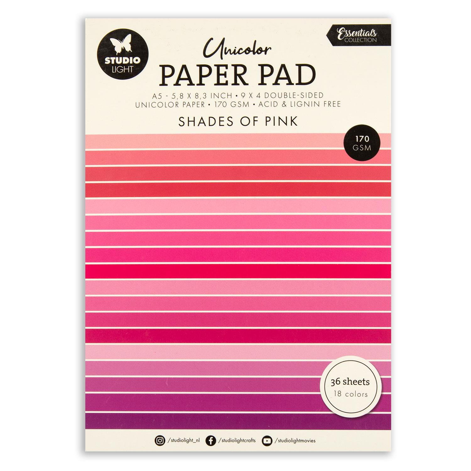 Studio Light Essentials Patterned & Unicolour Pad Pick N Mix - Choose 2 - Unicolour: Pinks 