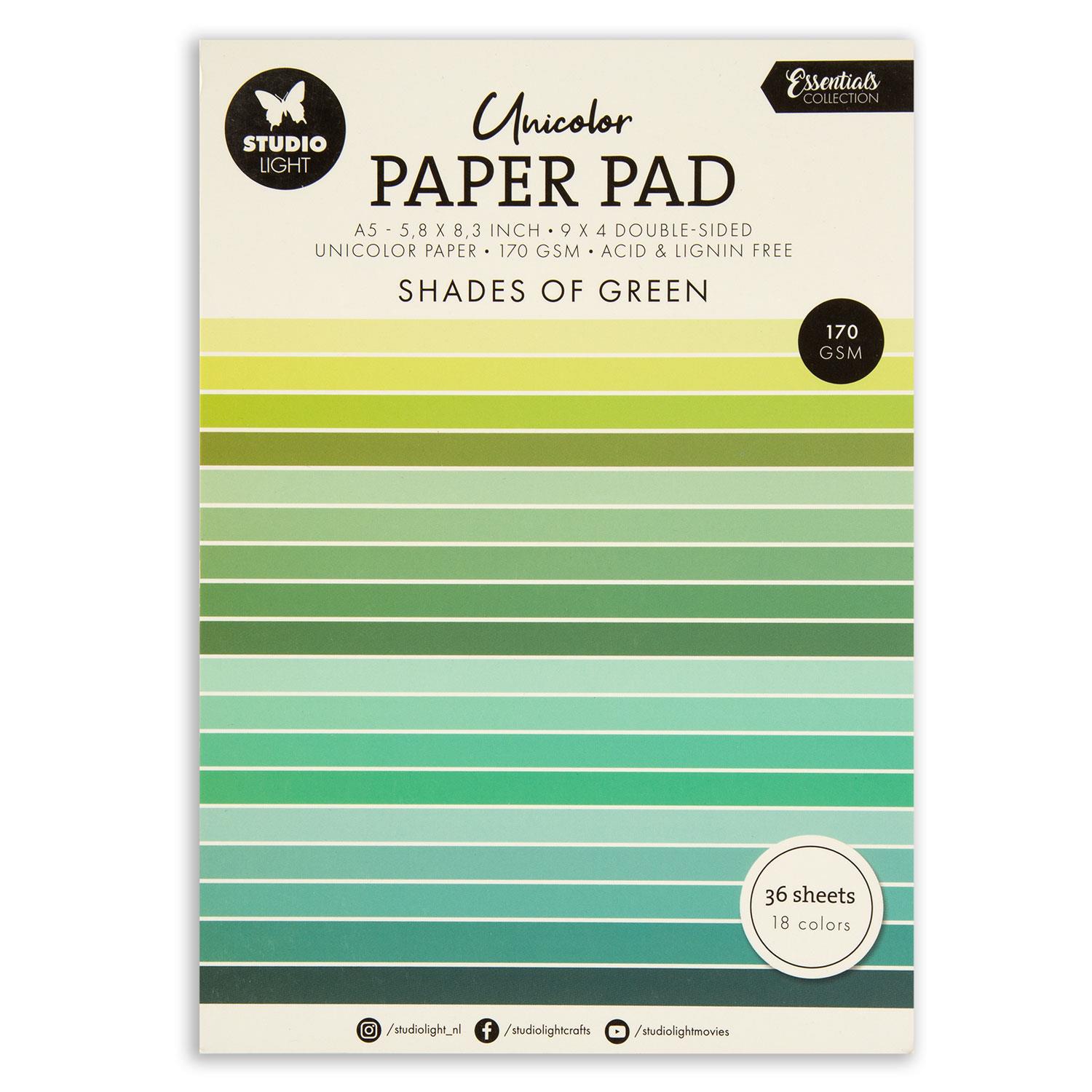 Studio Light Essentials Patterned & Unicolour Pad Pick N Mix - Choose 2 - Unicolour: Greens 