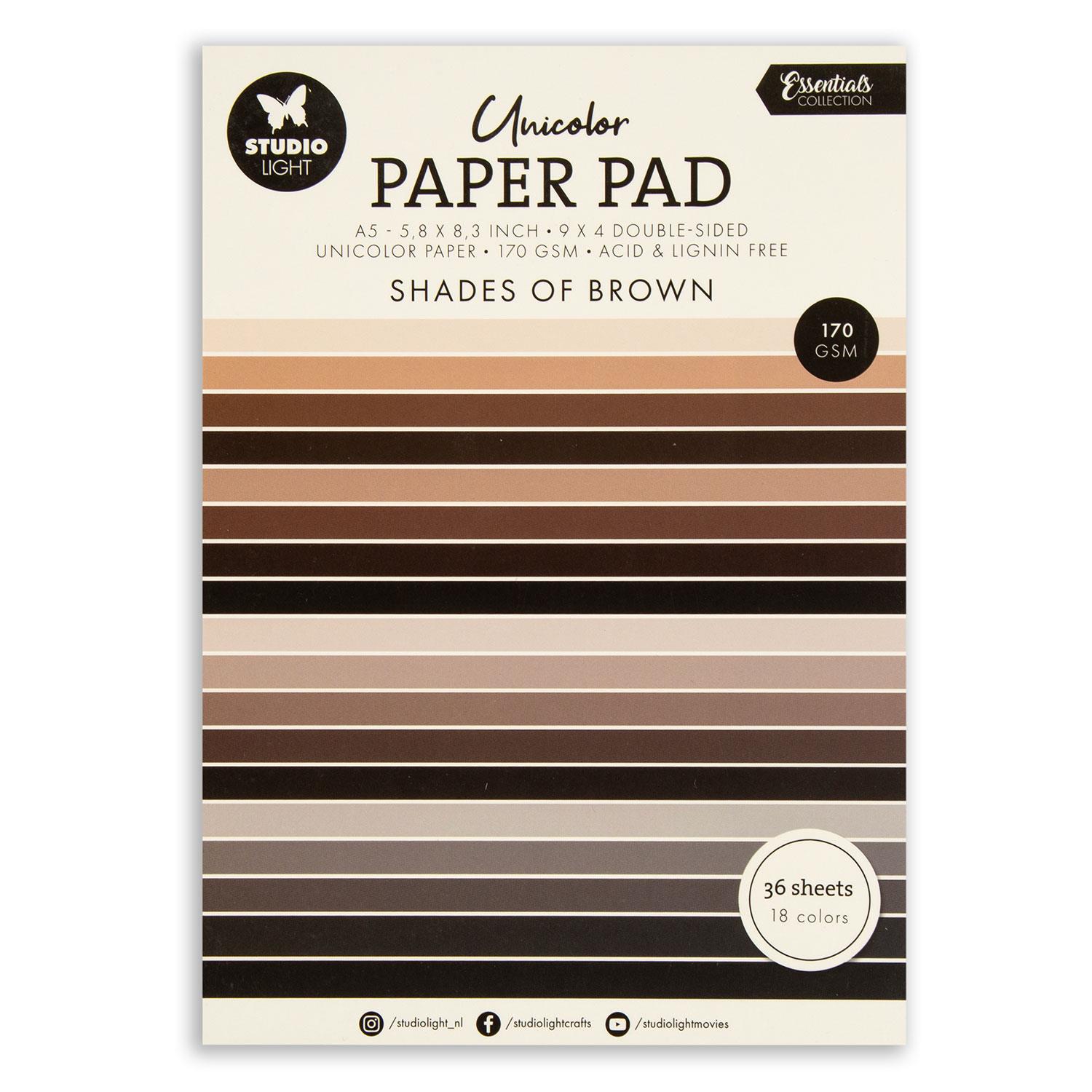 Studio Light Essentials Patterned & Unicolour Pad Pick N Mix - Choose 2 - Unicolour: Browns 
