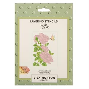 Lisa Horton Crafts Rose Butterfly Layering Stencils - 6 Stencils - 404412