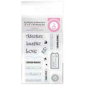 Tonic Studios A Lifetime of Adventure A7 Stamp Set - 17 Stamps - 410031