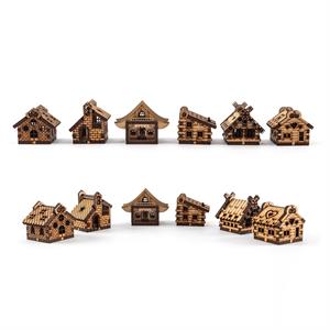Samantha K Crafts 12 x Assorted Mini Houses Set - 6 x Designs 2 of Each - 413752