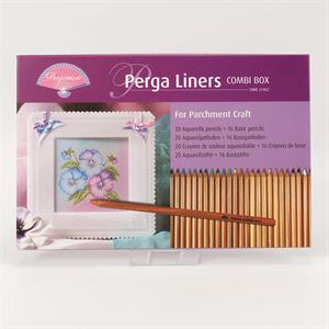 Pergamano Perga Liners Combi Box - 20 Aquarelle Pencils & 16 Basic Pencils - 418768