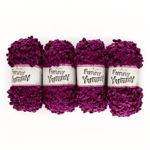 King Cole Funny Yummy Chenille Yarn - 4 x 100g - Purple - 423791