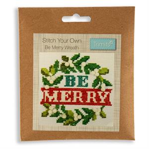 Trimits Christmas Be Merry Wreath Counted Cross Stitch Kit - 432955