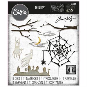 Sizzix Thinlits Die Set - Vault Fright Night by Tim Holtz - 11 Dies - 433829