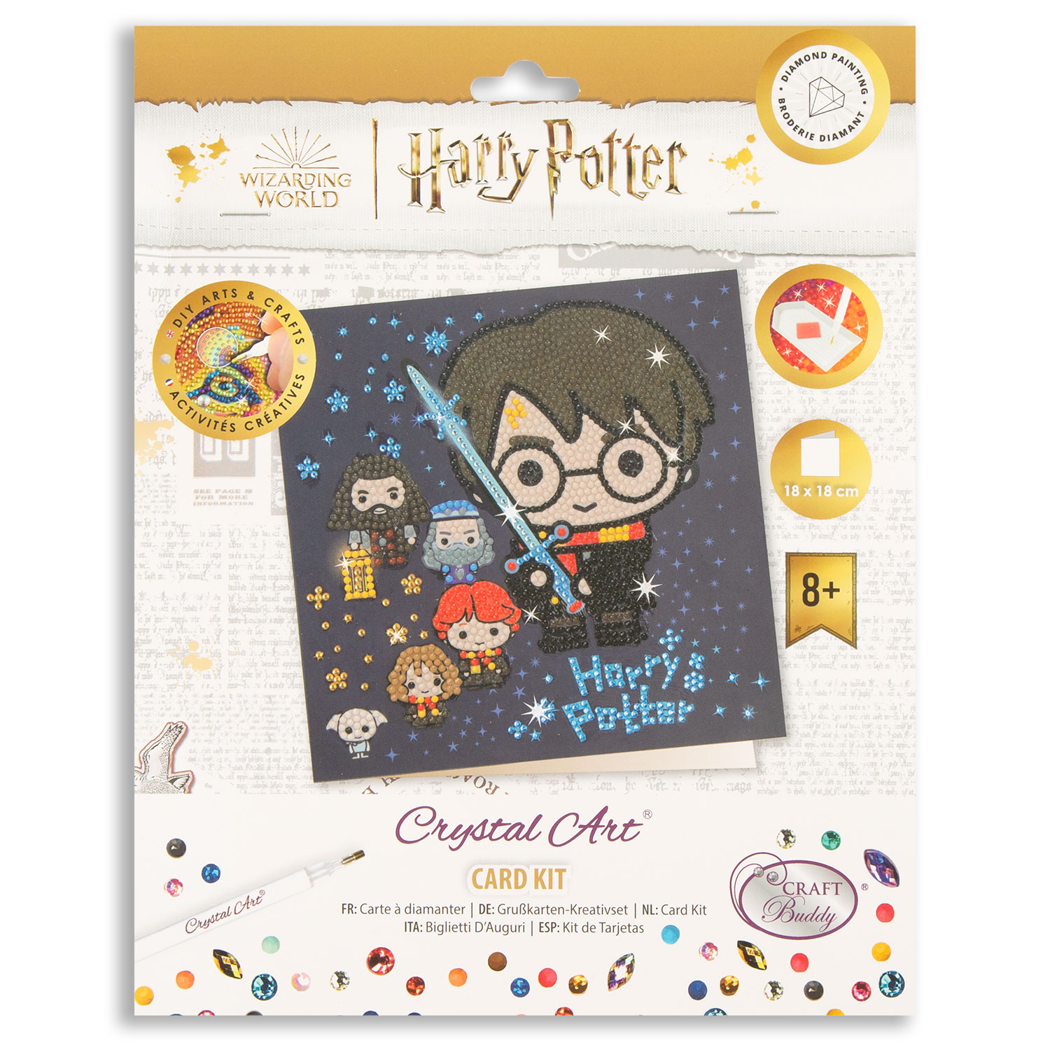 Crystal Art 3 x 18x18cm Harry Potter Cards - Pick n Mix Choose 3  - Harry Potter Family 