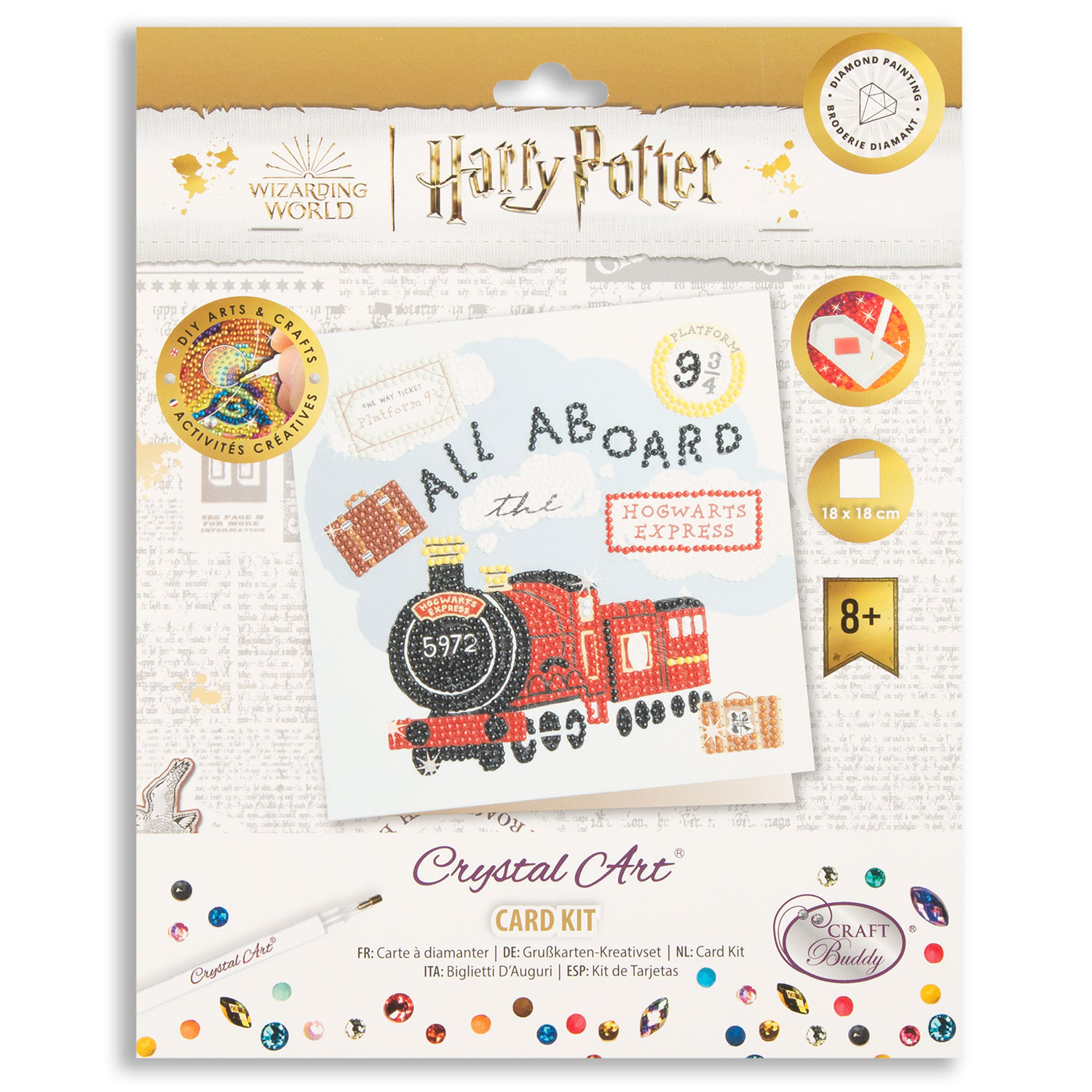 Crystal Art 3 x 18x18cm Harry Potter Cards - Pick n Mix Choose 3  - All About the Hogwarts Express
