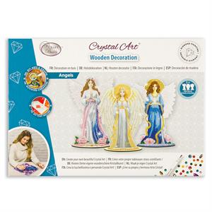 Crystal Art Wooden Decoration Angels - Set of 3  - 445662