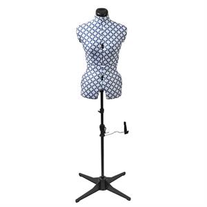 Sewing Online Adjustable Dressmakers Dummy / Trouser Form with Blue Geometric Print - 458752